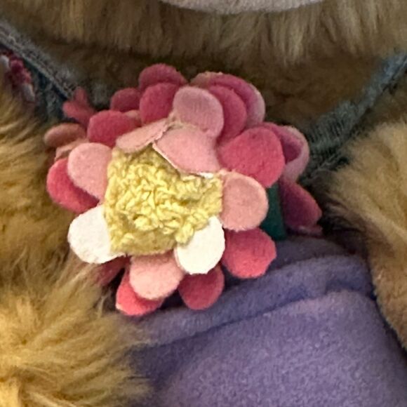 Build-A-Bear Brown Teddy with Purple flower  Outfit - Picture 6 of 10